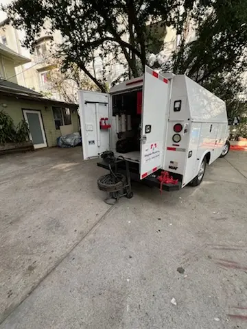 Magnet Plumbing service vehicle on-site for Water Heater Repair in Southwest Quadrant